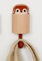 Brown squirrel wall hook with gravity sensor feature popping out when hanging a bag - Brown