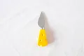 Mini couteau à fromage en acier inoxydable avec poignée créative en céramique jaune - Couteau Pointu