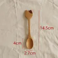 Simpatico cucchiaio per mescolare in legno a forma di gatto, in legno naturale da 14,5 cm - Stile Gatto Orecchie Marroni