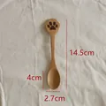 Cuillère à mélanger en bois de style japonais avec patte de chat, longueur de 14,5 cm - Style Patte de Chat