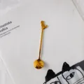 Cucchiaino da caffè gatto in acciaio inossidabile dorato con manico a silhouette - Cucchiaio / Oro