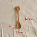 Cucchiaio in legno zampa di gatto con baffi incisi e dettagli di lunghezza 14,5 cm - Stile Gatto con Baffi