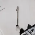 Simpatica forchetta da frutta giapponese in argento a forma di gatto per dessert - Forchetta / Argento