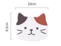 Calico cat silicone coaster 10x8.5cm with cute facial expression for heat insulation - Calico Cat