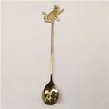 Elegante cucchiaio da caffè in acciaio inox dorato con manico a silhouette di gatto - Cucchiaio Gatto Modello A / Oro