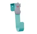 Light blue metal door hook with cute grey cat design and red collar detail - Gray Cat
