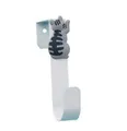 Cute gray cat decorative over-the-door metal hook with a matte white finish for home storage - Grey Spotted Cat