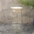 Carafe en verre transparent avec couvercle blanc et motif imprimé pour eau froide - Lettres Anglaises Blanches