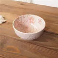 Japanese style pink cherry blossom ceramic bowl with elegant embossed floral patterns - Pink Sakura Rice Bowl