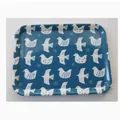 Bandeja rectangular de melamina azul con un lindo diseño minimalista de aves - Pájaro Azul
