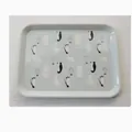 Bandeja gris rectangular con diseño de pingüinos y osos polares para frutas y snacks - Pingüino gris claro