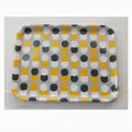 Rectangular penguin tray featuring modern yellow and grey geometric polka dot patterns - Yellow Polka Dot
