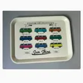 Rectangular cream tray featuring colorful vintage classic camper van car collection pattern - Type B Vintage Car