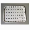 White rectangular tray with minimalist black A-Z alphabet matrix print, small size - White Letter