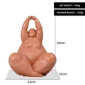 Artistic curvy yoga woman resin statue in meditative pose with 26cm height detail - Style B Meditating