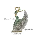 Peacock dancer figurine in gold and green resin, size 28.5cm height for home decor - Cyan-Green Peacock Dance