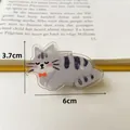 Cute cartoon grey tabby cat acrylic paper clip with double-sided design, size 6x3.7cm - Gray Cat