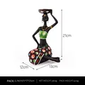 African style female figurine candle holder in green and yellow floral dress decor - Green Clothing Style(RRW003)