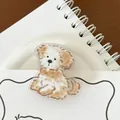 Süßer Acrylclip mit braunem Welpen und doppelseitiger handgezeichneter Illustration - Golden Retriever