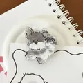 Süße graue Cartoon-Hunde-Acrylklammer für Papier- und Schreibwarenorganisation - Schnauzer