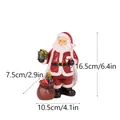 Classic resin Santa Claus figurine with gift bag, dimensions 16.5cm height - Santa Holding Cane (RRW122)