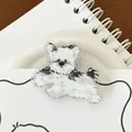 Cartoon-Acryl-Clip mit grau getupftem Hund für Schüler und Bürobedarf - Yorkshire Terrier