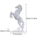 White resin jumping horse sculpture ornament with detailed measurements 30cm high - White