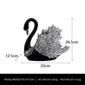 Elegant black and silver swan resin statue for home decor, 26.5cm height variant - Black Swan-Head Down