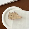 Niedliche braune Katzenform Acryl Papierklammer für Bürobedarf und Schreibtischdeko - Liegende Orange Katze
