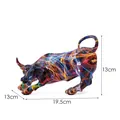 Escultura de toro graffiti con patrón de transferencia de agua colorido en resina, 19,5 cm - 19.5cm x 13cm x 13cm / Fuegos Artificiales Coloridos