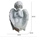 White vintage praying angel candle holder figurine, 16x15cm handmade resin home decor - Angel Candlestick Main Body