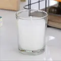 Minimalist white candle in transparent glass jar for Nordic home table decor - White Candle
