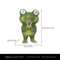 Figura de jardín de rana solar con libélula púrpura y ojos LED brillantes - Con Mariposa