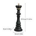 Black king chess piece resin ornament with gold crown 29.5cm height decor - King (Black)