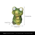 Adorno de jardín de rana solar con ojos luminosos en resina, altura de 11,5 cm - Con Caracol