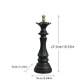 Nordic queen chess piece decor in matte black resin with gold crown detail, 27.5cm tall - Queen (Black)