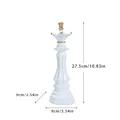 Noords schaakstuk koningin decoratie in wit en goud hars, hoogte van 27,5cm - Koningin (Wit)