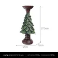 Vintage green Christmas tree candle holder with brown base, 27.5cm festive tabletop ornament - Large / Green