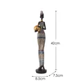 African tribal woman figurine with geometric dress and golden bowl, 42cm resin ornament - Hatted African Woman / Colorful