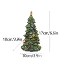 Mini green Christmas tree tabletop ornament with 17cm height and glitter decorations - Green Christmas Tree