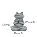 Estatua de jardín de rana de yoga en meditación gris con información de medidas - Rana de yoga