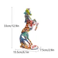 Detail showing the 33cm height of the graffiti horse sculpture on a white background - Multicolor Graffiti