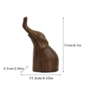 Escultura elefante abstracta de resina con medidas 11,5cm x 6,5cm x 17cm efecto madera - Elefante de Veta de Madera