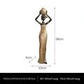 Elegant black and gold African woman figurine resin statue 34cm home decor ornament - Woman Carrying Pot on Head / Gold