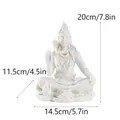 Statua di Shiva in resina bianca in posa meditativa con dimensioni 20 cm x 14,5 cm - Grande / Lord Shiva Grande