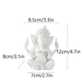 Dimensiones detalladas de la estatua de Ganesha en resina blanca con altura de 12cm - Mediano / Blanco