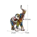 Graffiti art elephant figurine with colorful letter patterns and golden tusks - Letter Style / Large