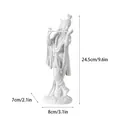 Statue de Krishna blanche en résine avec flûte, décor dieu hindou, dimensions 24,5 cm de haut - Style Krishna Jouant de la Flûte