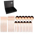 Ménagère de 24 pièces en acier inoxydable or rose présentée dans un coffret cadeau noir de luxe - Or rose