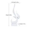 Modern white flame resin sculpture with dimensions 23cm height and 10.5cm width - White